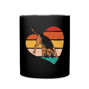 Bloodhound Hund Bluthund - Tasse einfarbig - Schwarz - Vorne