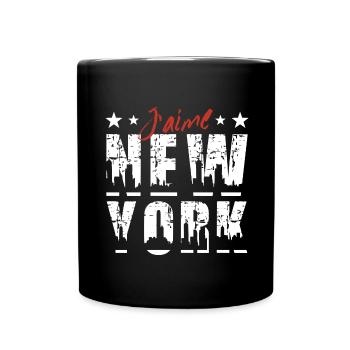 J'AIME NEW-YORK (NYC - texte blanc - HF) - Mug uni - noir - Devant