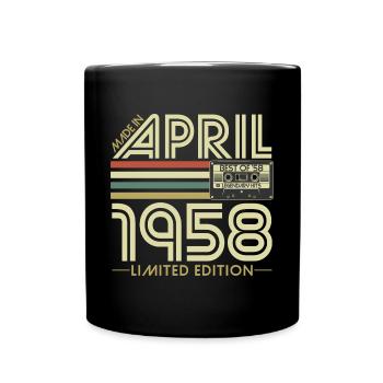 Avril 1958 Naissance Anniversaire Vintage Rétro - Mug uni - noir - Devant