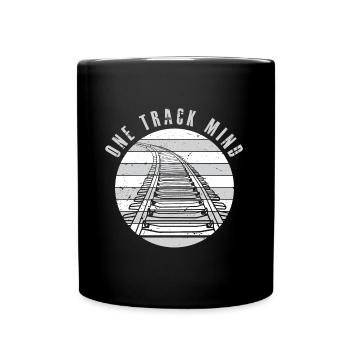 Lokführer Bahn Design I Model Eisenbahn - Tasse einfarbig - Schwarz - Vorne