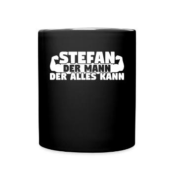 Stefan Der Mann Der Alles kann - Tasse einfarbig - Schwarz - Vorne