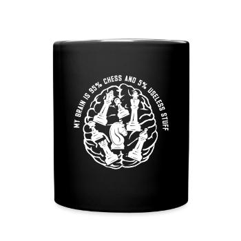 Lusitger Schachspieler Spruch I Schach - Tasse einfarbig - Schwarz - Vorne