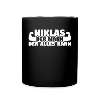 Niklas Der Mann Der Alles kann - Tasse einfarbig - Schwarz - Vorne