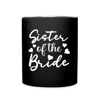 Sister of the Bride Hearts - Full Colour Mug - black - Front