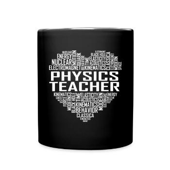 Physics Teacher Heart - Full Colour Mug - black - Front
