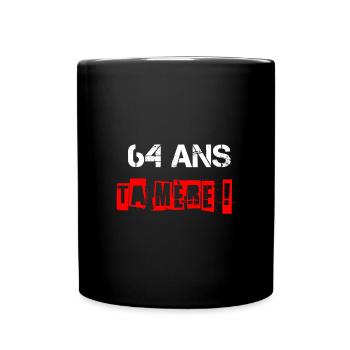 64 ans retraite - Mug uni - noir - Devant