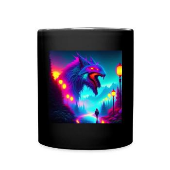 Die Nacht - Tasse einfarbig - Schwarz - Vorne