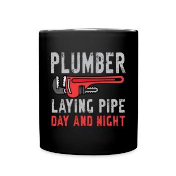 Handwerker Installateur Spruch Klempner - Tasse einfarbig - Schwarz - Vorne