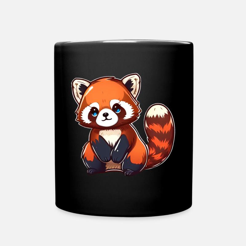 Roter Panda - Tasse einfarbig - Schwarz