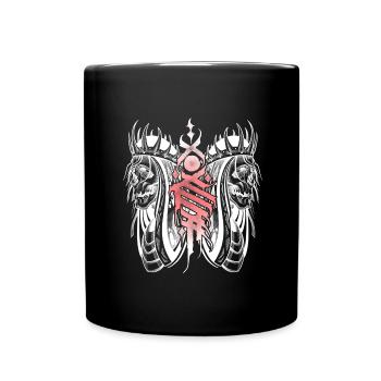 Gothic skull negative style art - Full Colour Mug - black - Front