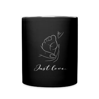 Just Love - Familien-Baby-Liebe - Tasse einfarbig - Schwarz - Vorne