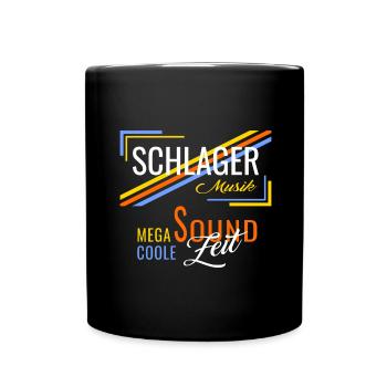 Schlagermusik mega sound coole zeit - Tasse einfarbig - Schwarz - Vorne