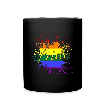 lgbtq, regenbogen, love is love, pride month - Tasse einfarbig - Schwarz - Vorne