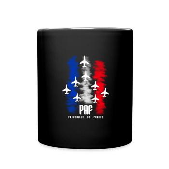 Patrouille de France PAF silhouette tricolore FRA - Mug uni - noir - Devant