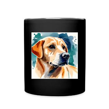 Watercolour Portrait of a Labrador - Full Colour Mug - black - Front