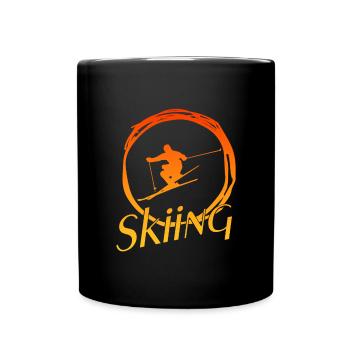 skiing, ski fahren, ski, geschenk für skifahrer - Tasse einfarbig - Schwarz - Vorne