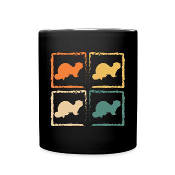 Rétro Belette Furet Amant Vintage Mignon - Mug uni - noir - Devant