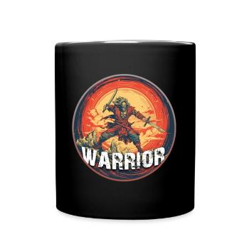 Warrior Design Logo Style de bande dessinée - Mug uni - noir - Devant