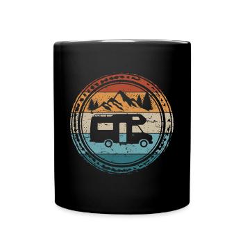 Camping RV Caravan Motorhome Camper - Full Colour Mug - black - Front