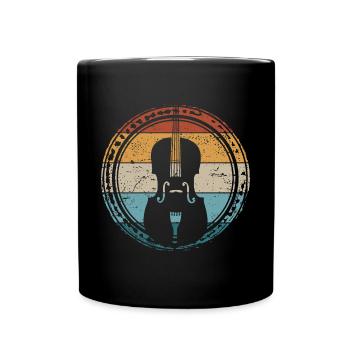 Retro Cello Violoncello Cellist Orchester Musiker - Tasse einfarbig - Schwarz - Vorne