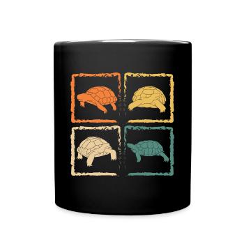 Vintage Reptile Turtle Retro Tortoise - Full Colour Mug - black - Front