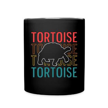 Vintage Tortoise Turtle Reptile Retro - Full Colour Mug - black - Front