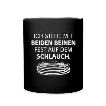 SCHLAUCH STEHEN LEBEN VERPEILT UNWISSEN GARTEN - Tasse einfarbig - Schwarz - Vorne