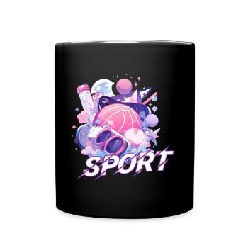 Sport Design Logo - Tasse einfarbig - Schwarz - Vorne