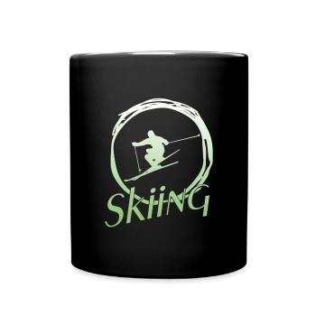 Skiing - Tasse einfarbig - Schwarz - Vorne