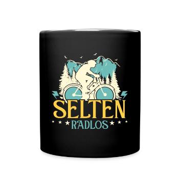 Coole Fahrrad und Mountainbike Geschenke MTB - Tasse einfarbig - Schwarz - Vorne