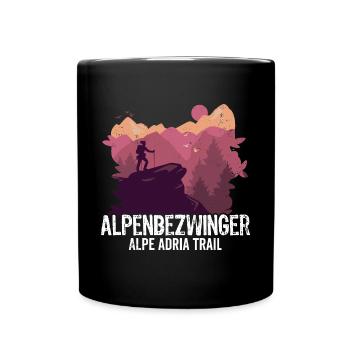 Alpenüberquerung Alpe Adria Trail Alpenbezwinger - Tasse einfarbig - Schwarz - Vorne