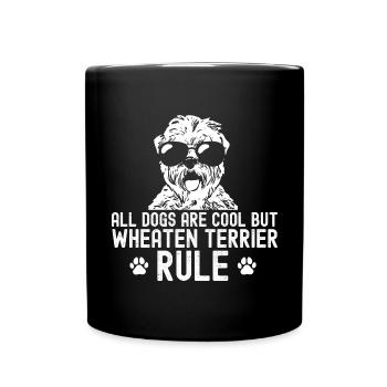 Irish Soft Coated Wheaten Terrier - Tasse einfarbig - Schwarz - Vorne