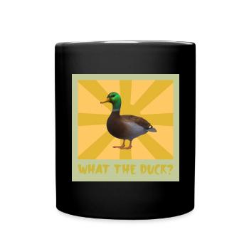 What the Duck - Das Entenshirt - Tasse einfarbig - Schwarz - Vorne