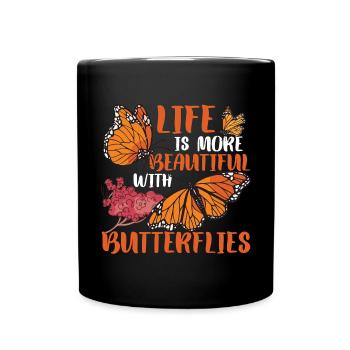 Cadeau monarque papillon - Mug uni - noir - Devant