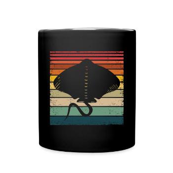 Manta Ray Retro Vintage Manta Ray Lover - Mug uni - noir - Devant