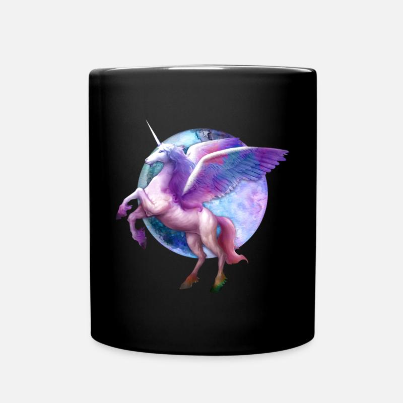 Pegasus Horse Graphic - Full Colour Mug - black