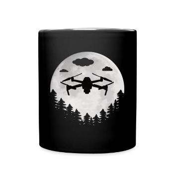 Drohnen Pilot Drohne Mond FPV Pilot Drone Moon - Tasse einfarbig - Schwarz - Vorne
