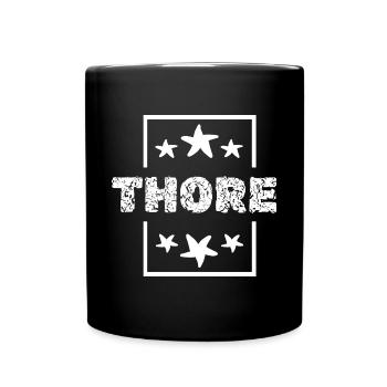 Vorname Thore - Tasse einfarbig - Schwarz - Vorne