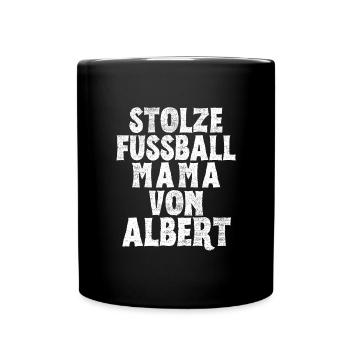Stolze Fussball Mama von Albert - Tasse einfarbig - Schwarz - Vorne