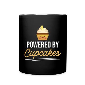 Baking Baker Pastry Chef Funny Powered By Cupcakes - Full Colour Mug - black - Front