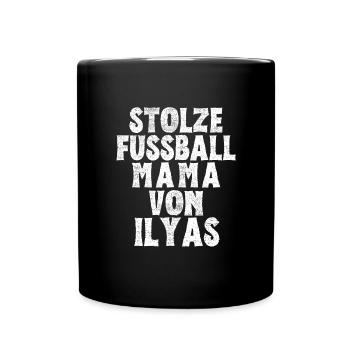 Stolze Fussball Mama von Ilyas - Tasse einfarbig - Schwarz - Vorne