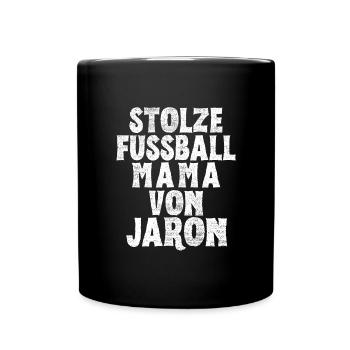 Stolze Fussball Mama von Jaron - Tasse einfarbig - Schwarz - Vorne