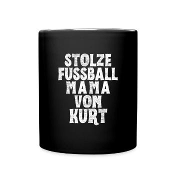 Stolze Fussball Mama von Kurt - Tasse einfarbig - Schwarz - Vorne