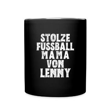 Stolze Fussball Mama von Lenny - Tasse einfarbig - Schwarz - Vorne
