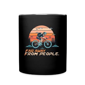 Mountainbiking - Tasse einfarbig - Schwarz - Vorne