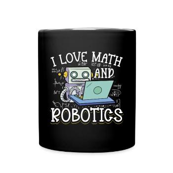 Drôle J’aime les mathématiques et la robotique École des enfants droïde B - Mug uni - noir - Devant