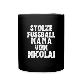 Stolze Fussball Mama von Nicolai - Tasse einfarbig - Schwarz - Vorne