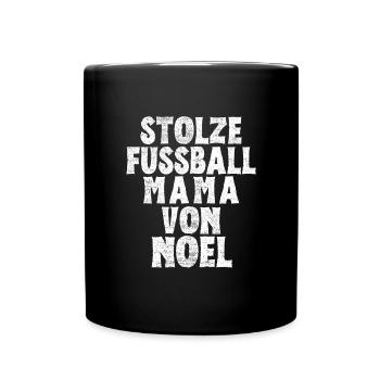Stolze Fussball Mama von Noel - Tasse einfarbig - Schwarz - Vorne