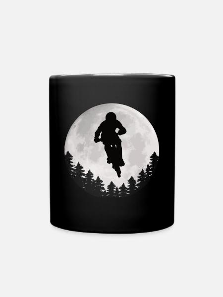 Mountainbike Mond Mountainbiker Moon - Tasse einfarbig - Schwarz