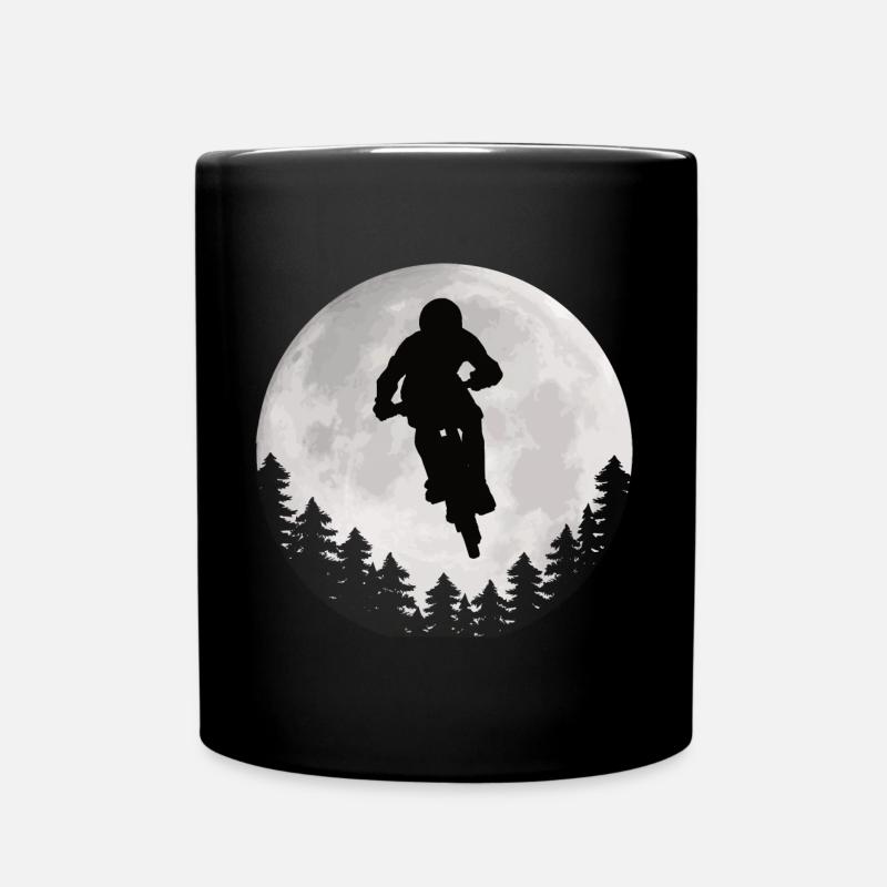 Mountainbike Mond Mountainbiker Moon - Tasse einfarbig - Schwarz